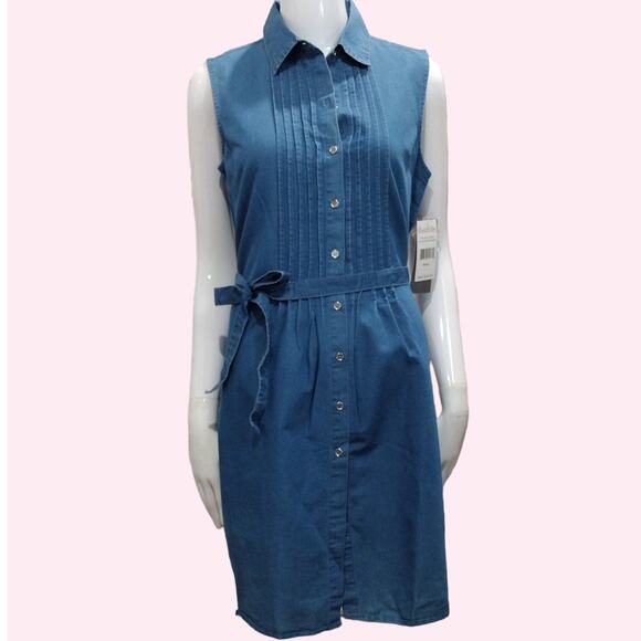 NWT Cute! Cute! Cute! RIVER & ROSE Chambray Sleeveless Dress Size SMALL - Picture 1 of 7